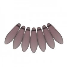 Czech Glass Daggers beads 5x16mm Amethyst matted